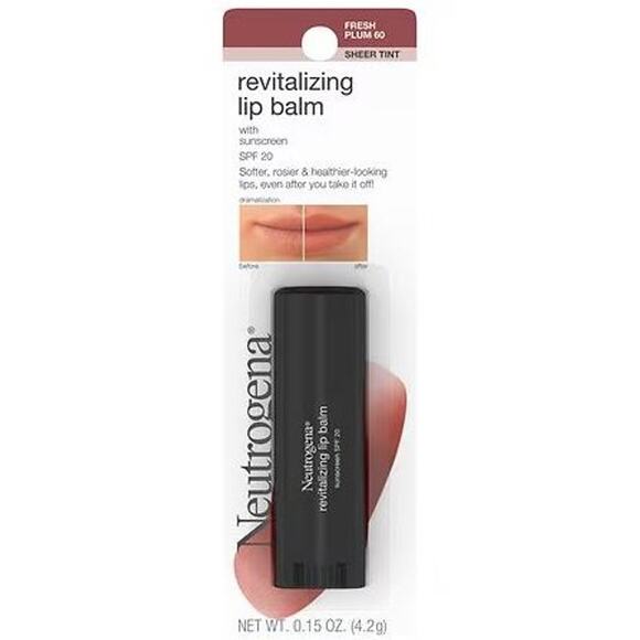 Neutrogena Revitalizing Tinted Lip Balm SPF 20 Fresh Plum 0.15 Oz - Picture 1 of 3